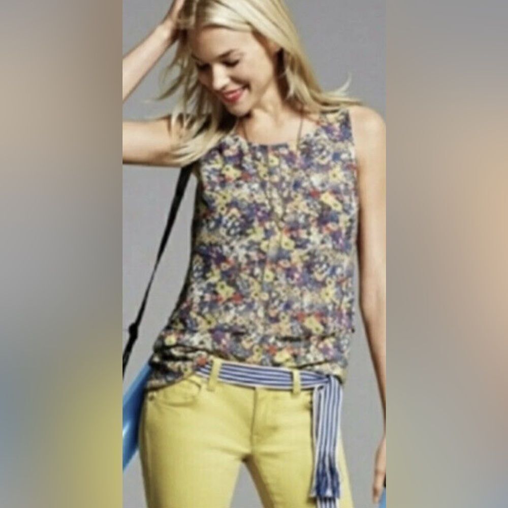 *Cabi* Sz M London Calling *Positano* Sheer Layered Floral Tunic Tank EUC